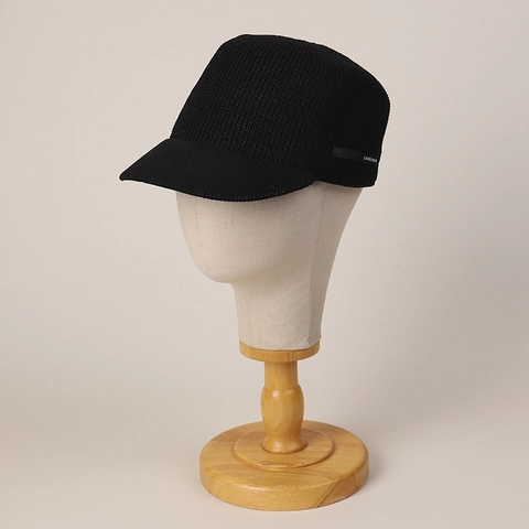 Damen Strick Polyester Cadet Cap Flache Militärstil Hut Atmungsaktiv Verstellbar Sonnenschutz Modischer Koreanischer Stil