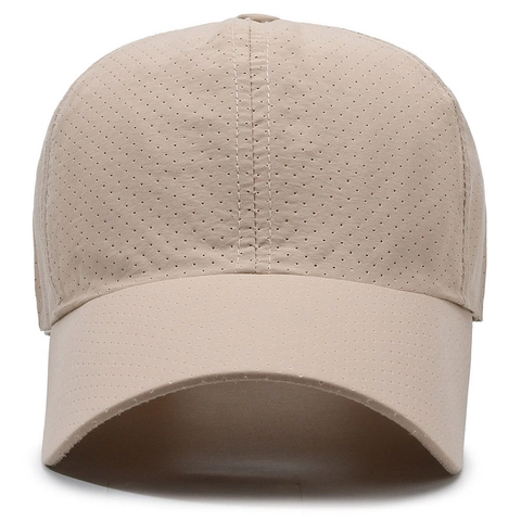 Gorra De Béisbol Perforada Secado Rápido Transpirable Ajustable Protección Solar Ligera Deporte Verano Color Sólido