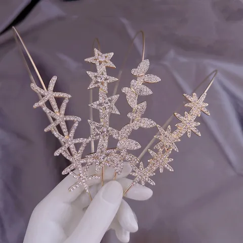 Cerchietto Elegante In Lega Con Strass Farfalla Stella Fiocco Di Neve Per Donne Ragazze Stile Coreano Copricapo