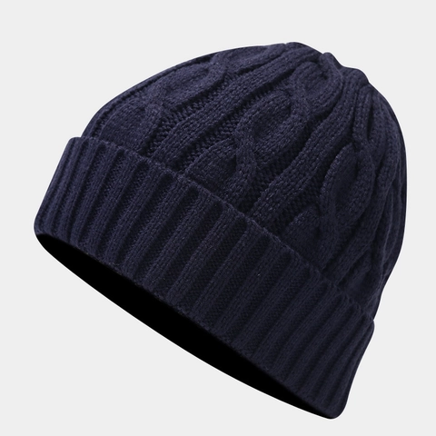 Gorro De Invierno Bufanda Guantes De Punto De Cable Forro Polar Térmico Grueso Pantalla Táctil Color Sólido Para Exterior