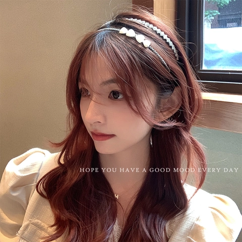 Serre-Tête Élégant En Alliage De Künstliche Perles Et Strass Bandeau Fin Zircon Étincelant Étoile Cœur Accessoires Cheveux Femmes