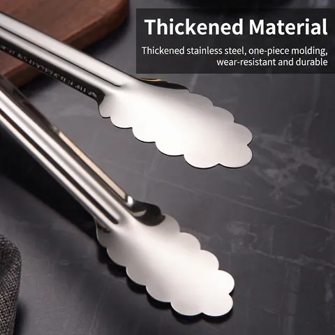 Pinze Da Cucina In Acciaio Inox Con Manico In Silicone Resistente Al Calore Antiscivolo Barbecue Pane Bistecca