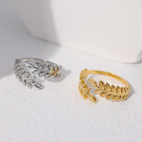 Verstellbare Ringe Edelstahl Für Damen Blatt Herz Geometrisch Minimalistisch Nicht Verblassend Schmuck
