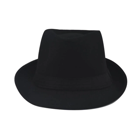 Sombrero Fedora Vintage De Mezcla De Lana Retro De Ala Ancha Jazz Cap Con Cinta Color Sólido Para Hombres Mujeres