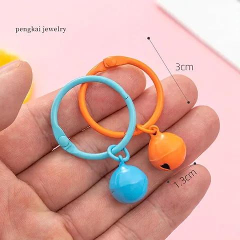 Colorful Metal Bell Keychain Candy Color DIY Bag Pendant Car Charm Hanging Ornament Craft Accessory For Women Girls Gift