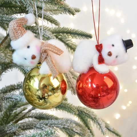 Ornamenti Per Palle Di Natale Con Orsetto Di Peluche E Pupazzo Di Neve Decorazioni Da Appendere Albero Casa Festa