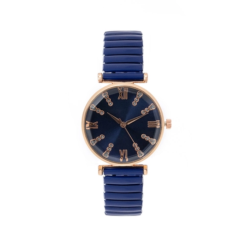 Orologio Al Quarzo Da Donna Lega Cinturino Elastico Moda Strass Numeri Romani Elegante Orologio Da Polso