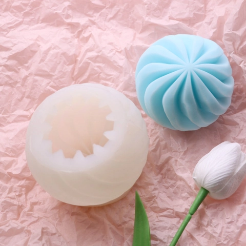 Spirale Kugel Silikonform Für DIY Kerzen Seife 3D Rotierende Kugel Aromatherapie Gips Backwerkzeug