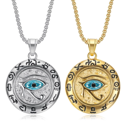 Eye Of Horus Anhänger Halskette 316L Edelstahl Altägyptischer Stil Retro Vintage Schmuck Für Männer Frauen