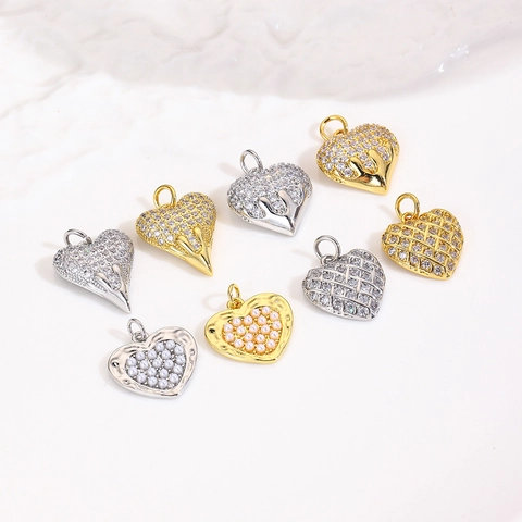 Herz Anhänger Halskette 18K Vergoldetes Kupfer Mit Zirkon Und Künstliche Perlenimitat Modeschmuck Für Frauen Geschenk