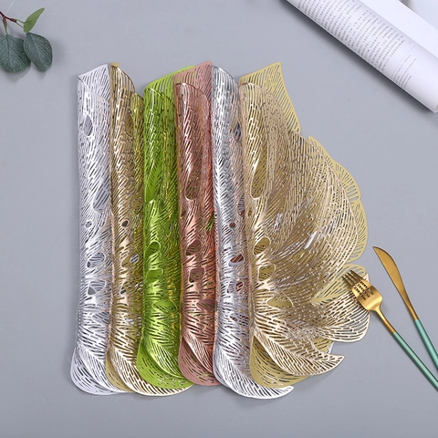 Monstera Leaf Placemats PVC Hollow Out Heat Resistant Table Decor Tropical Deliciosa Style Coasters Elegant