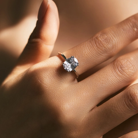 925 Sterling Silber Ring Oval Zirkonia 4-Krallen-Einstellung Minimalistischer Antrag Hochzeitsschmuck Für Frauen
