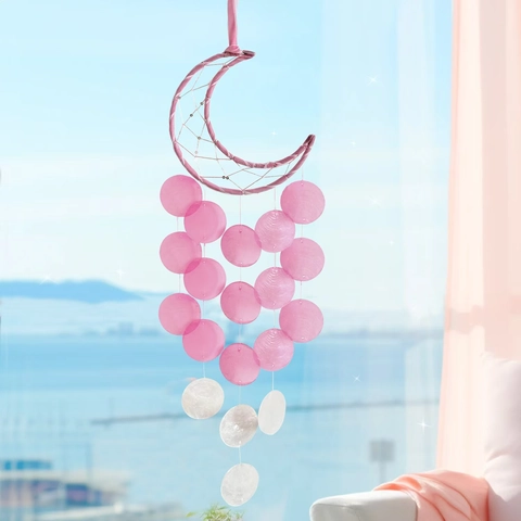 Handmade Shell Wind Chime Dream Catcher Natural Capiz Bohemian Hanging Ornament For Home Bedroom Window Outdoor Decor