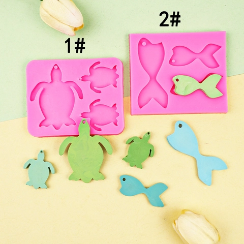 Silicone Mold Turtle Fish Mermaid Tail Shape DIY Crafting Resin Epoxy Clay Fondant Chocolate Baking Decor