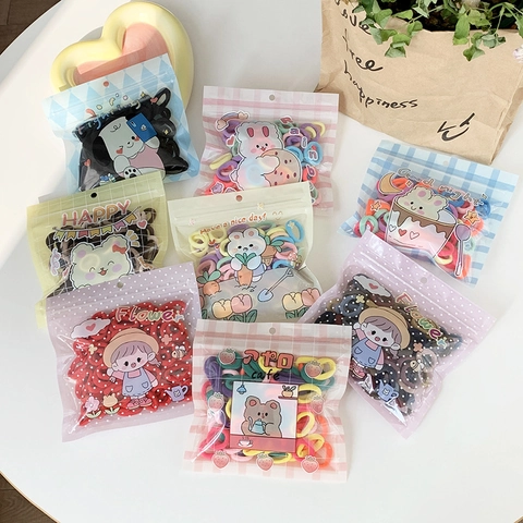 Kids Small Elastic Hair Ties High Stretch Terry Fabric No Damage Soft Hair Bands For Toddlers Colorful Cute Candy Color