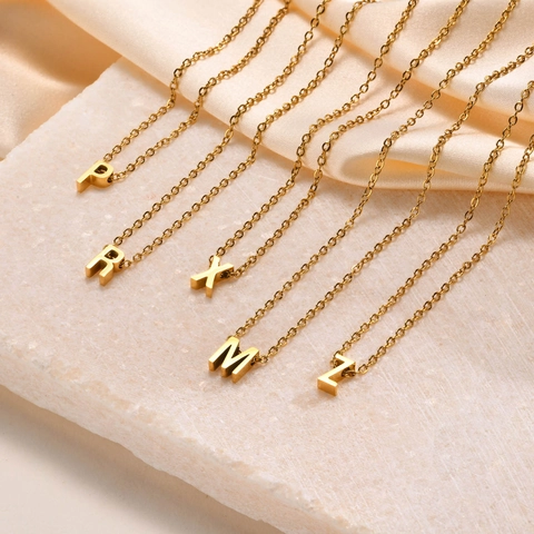 Collana Con Pendente Lettera Iniziale Acciaio Inossidabile Gioielli Minimalisti Per Donne Moda Chic