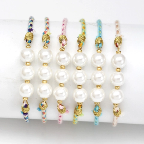 Handgefertigtes Geflochtenes Glasperlen Armband Verstellbares Baumwollseil Bohemian Strand Charm Armband Damen Schmuck Geschenk