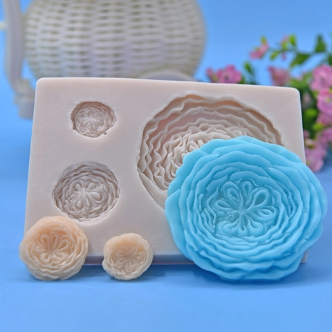 Flower Silicone Mold For DIY Baking Cake Mousse Chocolate Fondant Sugar Craft Rose Peony Shape Non-stick Flexible