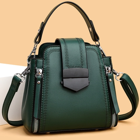 Borsa A Tracolla Da Donna In Pelle PU Borsa A Mano Quadrata Vintage Con Fibbia In Metallo E Tracolla Regolabile