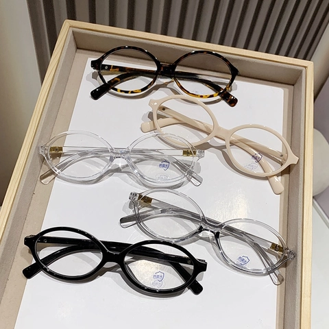 Retro Oval Blue Light Blocking Glasses PC Frame Lightweight Anti Eye Strain Optical Eyewear For Men Women Students