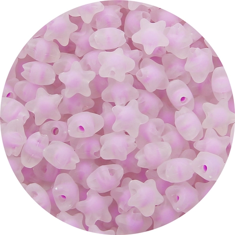 Colorful Acrylic Star Shaped Beads For DIY Jewelry Making Frosted Transparent Star Charms For Bracelet Necklace Crafting