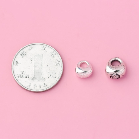 Ciondolo in Argento Sterling S925 Solido a Forma di Goccia d'Acqua per Creazione Gioielli Fai da Te Carattere Fu Portafortuna Accessori Argento Lucidato