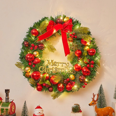 Ghirlanda Di Natale Pigne Artificiali Ornamenti In Plastica Pendente Porta Decorazione Parete Festiva Casa
