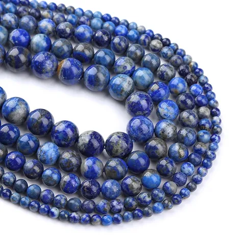 Natürliche Lapislazuli Runde Lose Perlen Blaue Stein Für DIY Schmuckherstellung Halsketten Armbänder Zubehör