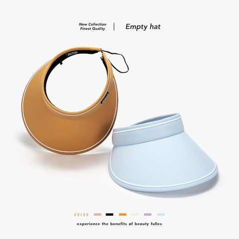 Women Sun Visor Hat Empty Top UV Protection Large Brim Breathable Adjustable Outdoor Polyester Spandex Minimalist