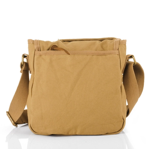 Borsa Tracolla Uomo Tela Messenger Casual Multi Tasca Resistente All'Usura Esterno Viaggio Retro Borsa A Spalla Cachi Nero