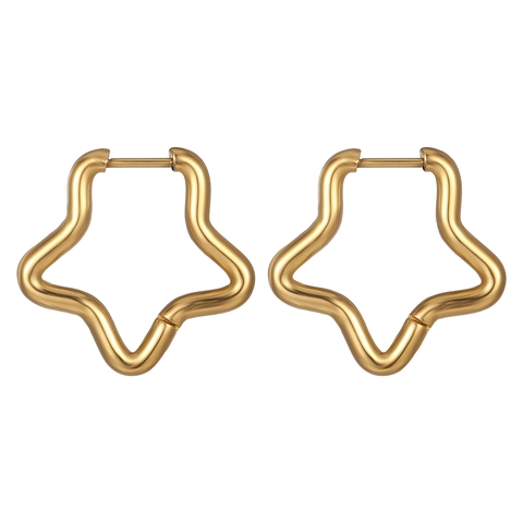 Orecchini A Cerchio Con Stella Pentagramma In Acciaio Inossidabile Per Donne Uomini Stile Punk Rock Gioielli Geometrici