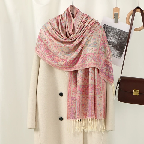 Vintage Paisley Jacquard Tassel Shawl For Women Retro Ethnic Style Fashion Scarf For Travel Spring Summer Fall Winter
