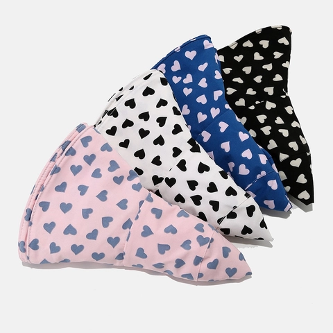 Women Heart Print Bucket Hat Wide Brim Sun Protection Hat With Adjustable Windproof Straps Breathable Polyester