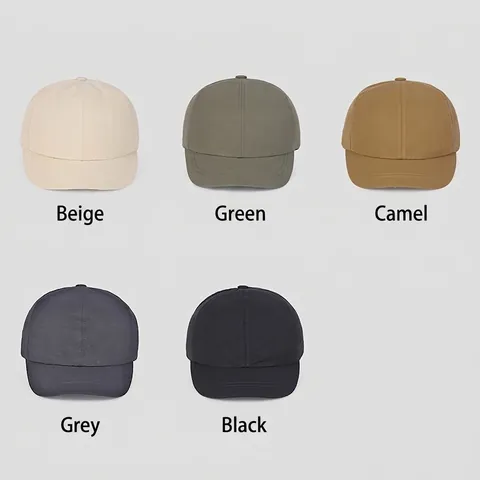 Minimalist Solid Color Nylon Quick-Dry Baseball Cap With Short Brim Adjustable Breathable Sun Hat For Men And Women
