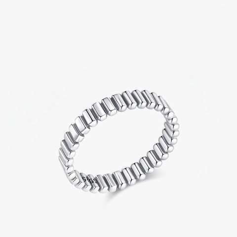 925 Sterling Silber Ring Für Damen Minimalistisches Geometrisches Strukturiertes Stapelband Schmuck Geschenk
