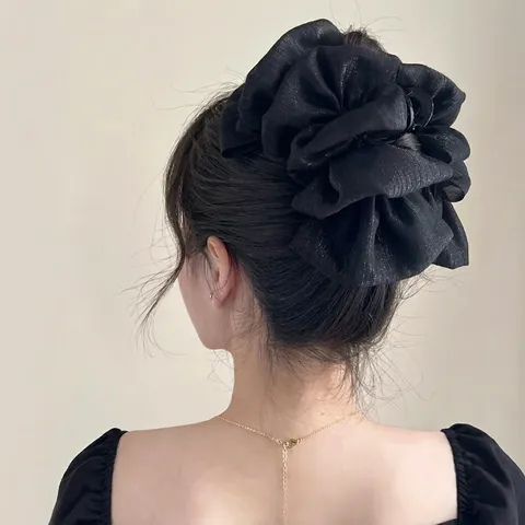 Große Haarklammer Mit Schleife Für Damen Eleganter Glitzerstoff Wolken-Design Hai-Clip Modischer Kopfschmuck