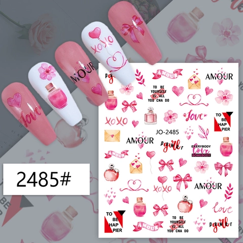 Adesivi Per Unghie Per San Valentino Cuore Rosso Rosa Lettera D'amore Decorazione Manicure Fai Da Te Per Donne