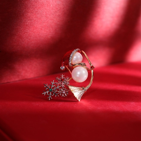 Weihnachten Broschen Legierung Strass Emaille Künstliche Perle Schneemann Weihnachtsmann Rentier Baum Glocke Feiertag Party Schmuck