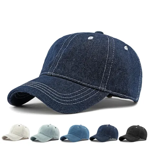 Cappello Da Baseball In Denim Lavato Per Uomo Donna Casual Retrò Cotone Cappello Da Sole Regolabile Con Cuciture A Contrasto