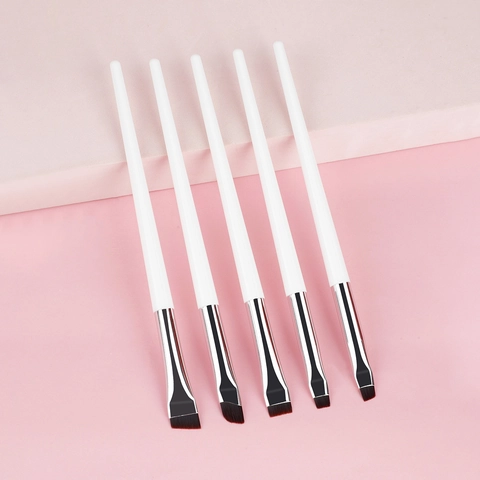 Pennelli Per Trucco Occhi Eyeliner Sopracciglia Dettaglio Fibra Sintetica Manico In Legno