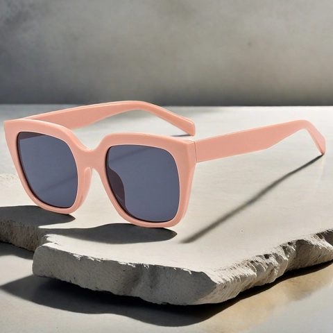 Retro Square Oversized Sunglasses PC Frame AC Lens UV400 Protection Vintage Trendy Eyewear For Outdoor Party Fashion