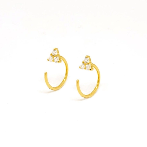 Boucles d'Oreilles Crochet Géométriques Minimalistes en Forme de U Avec Tige en Argent Sterling 925 Boucles d'Oreilles en Cuivre Zirconia Femme