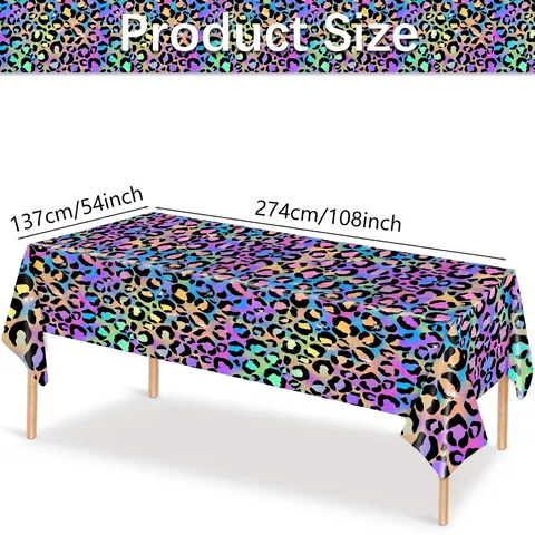 Decorazione Compleanno Leopardo Arcobaleno Tovaglia Piatti Carta Bicchieri Tovaglioli Posate Plastica Tema Neon Colorato