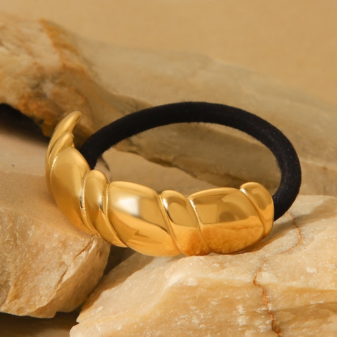 Goma Para El Pelo De Acero Inoxidable Metal Trenzado Soporte Para Coleta Alta Elasticidad Accesorio De Moda Suave