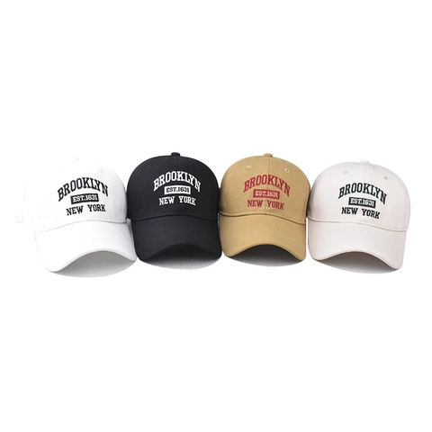 Brooklyn New York Borduurwerk Katoen Honkbalpet Voor Heren Dames Verstelbare Retro 3D Letters Kleppet Outdoor Zonbescherming Cap