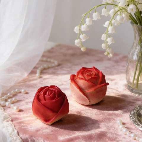 Rose Flower Silicone Mold DIY Handmade Soap Candle Making Baking Cake Decoration Heart Bear Shape Flexible