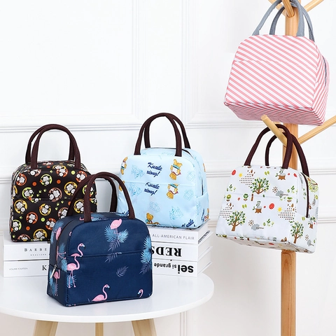 Draagbare Geïsoleerde Lunchtas Oxford Doek Aluminiumfolie Voering Thermische Bento Tas Koeltas Voor Kantoor School Picknick