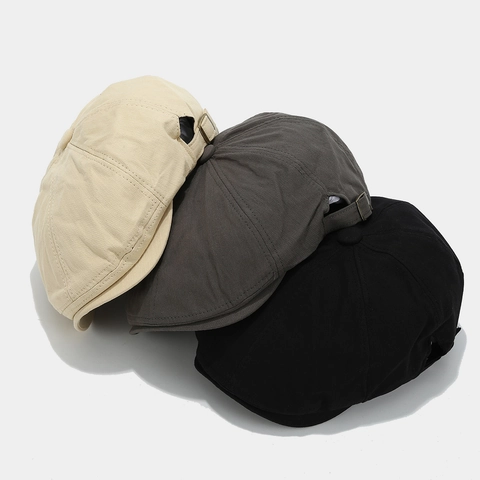 Berretto Newsboy In Cotone Vintage Colore Solido Fibbia In Metallo Regolabile Cappello Ottagonale Casual Retro Per Uomo Donna