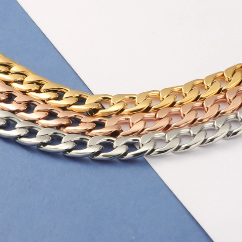 Cuban Link Chain Necklace 304 Stainless Steel Hip Hop Punk Style Fashion Accessory For Men Women