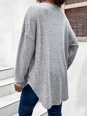 Maternity Ribbed Knit V Neck Button Front Cardigan Long Sleeve Casual Drop Shoulder Pregnancy Top